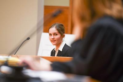 Student witness at mock trial event